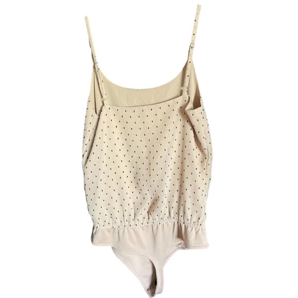 L’Academie Los Angeles Womens Polka Dot Urso Bodysuit Adjustable Strap Sz XS Tan - Picture 3 of 8